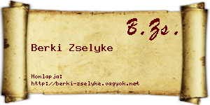Berki Zselyke névjegykártya